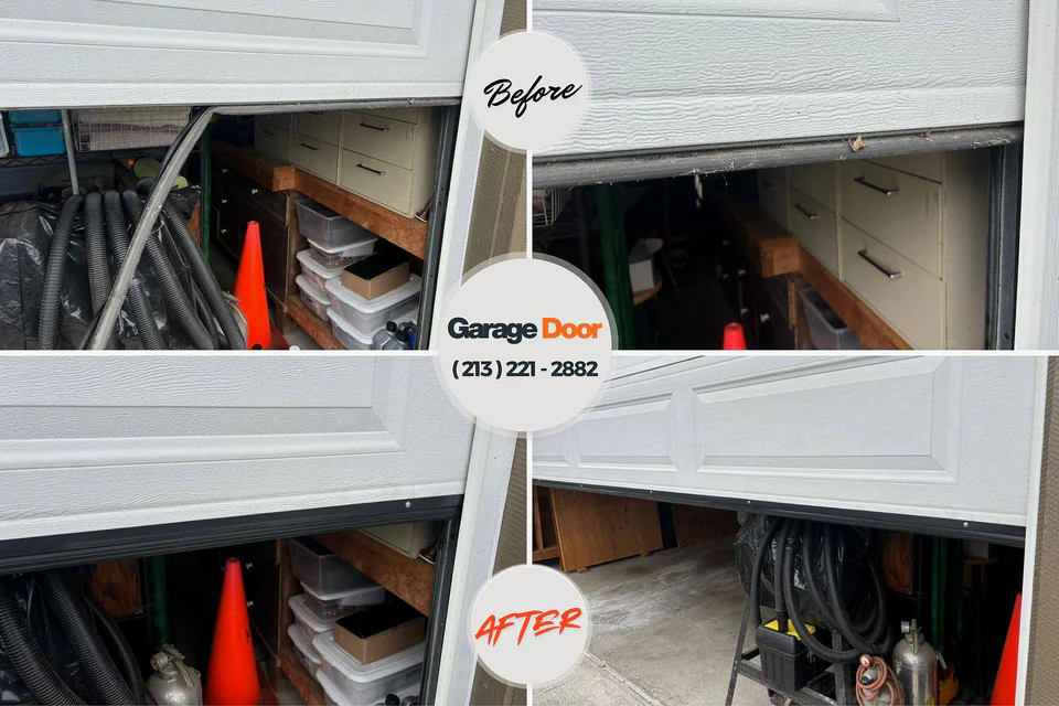 Before and after: garage door repair Olympia, WA